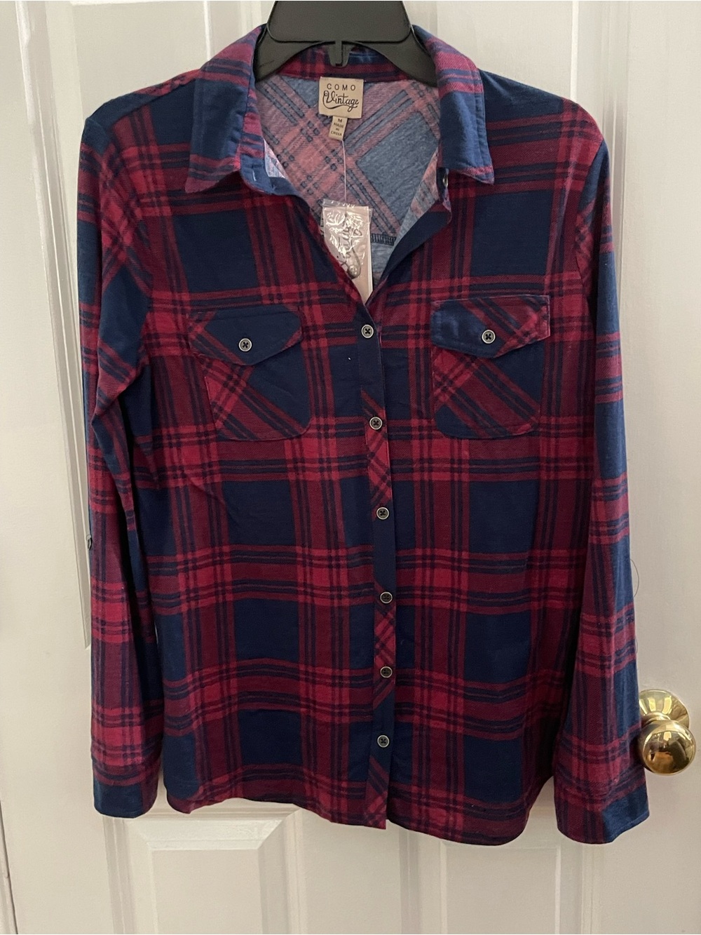 Como Vintage Plaid Shirt - Blue & Pink
